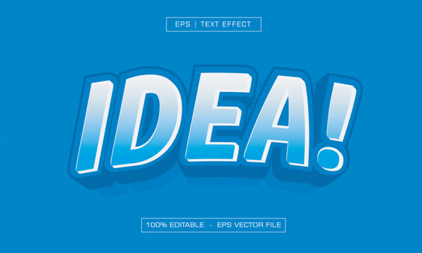 3D Blue Gradient Cartoon Style Editable Text Effect