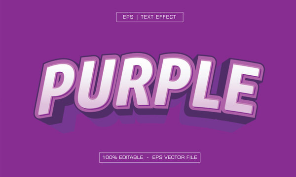 3D Purple and White Cartoon Style Editable Text Effect