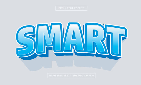 3D Light Blue Glossy Cartoon Editable Text Effect