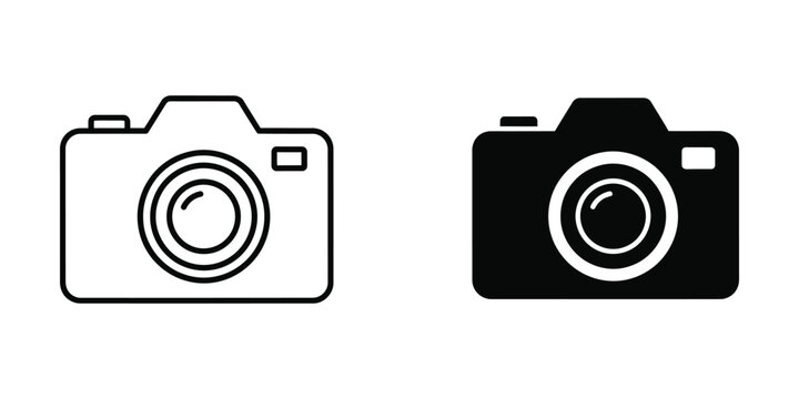 Contrast between a classic white and a modern black camera icon design