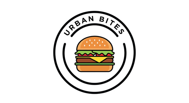 A logo badge features a cheeseburger with Urban Bites text on a white background
