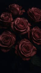 Fototapeta premium Elegant dark red roses wallpaper for mobile