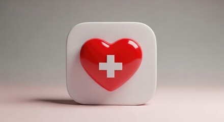 Fototapeta premium Swiss identity a heart shaped representation of switzerland's flag and values