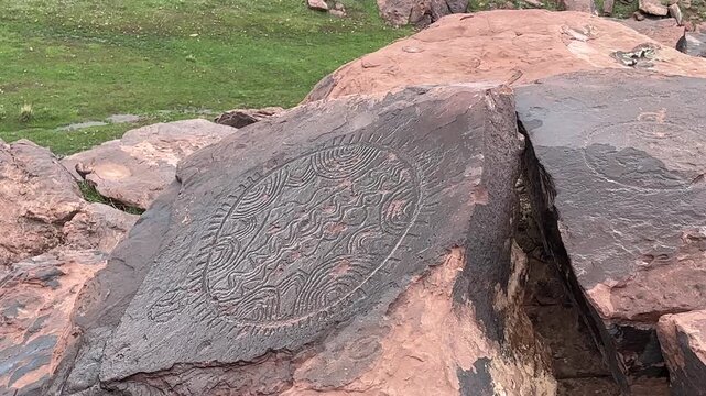 The famous sun engravings in the Plateau Yagur area