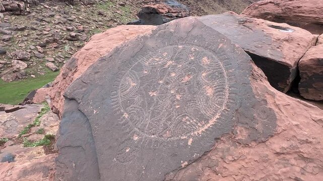 The famous sun engravings in the Plateau Yagur area