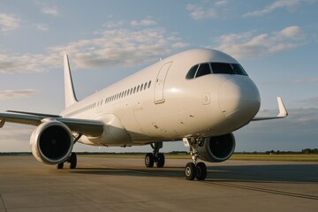 Naklejka premium Modern airplane on runway