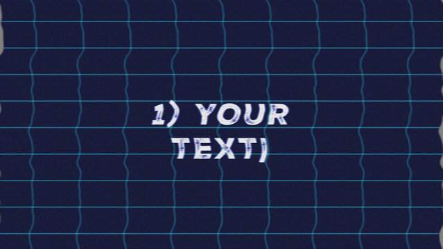 Bad TV VHS Glitch Grid Title for Social Media in Horizontal Vertical and Square Formats