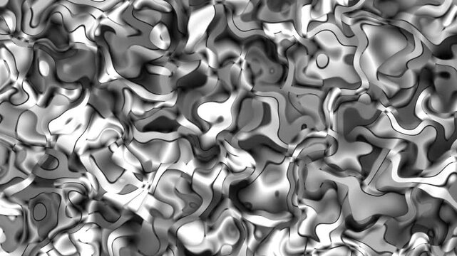 Abstract Background Loop Liquid Chrome And Silver Distortion
