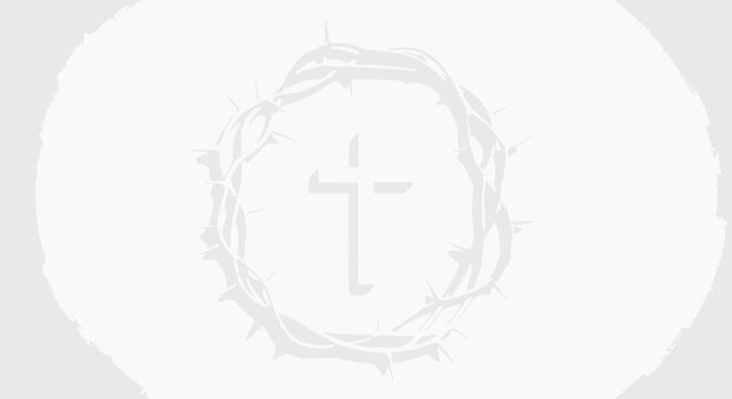 Cross in a laurel wreath symbol.