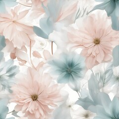 Fototapeta premium Minimalist Floral Wall Art Print, Soft Pastel Flower Poster, Elegant Botanical Decor, Modern White Background Art, Printable Wall Art, Delicate Aesthetic Home Decor