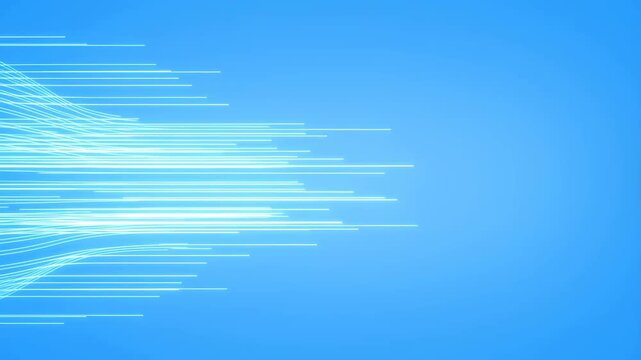 Abstract horizontal data flow lines with glowing streaks on blue background Data Flow Animation