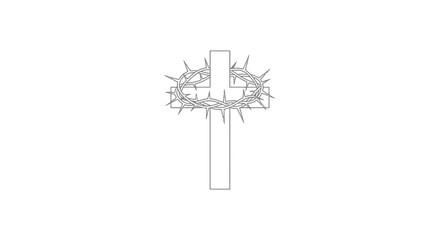 Obraz premium Crown of thorns on crucifix symbol.