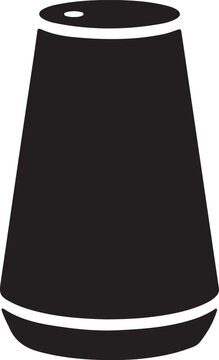  Amazon Echo icon in silhouette on white background.