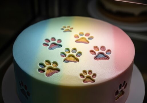 Dog Paw Prints on a Rainbow Cake, 588_20260307