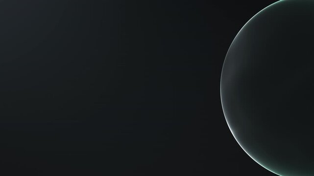 Abstract minimal dark sphere edge with soft gradient lighting and smooth curved surface, futuristic clean digital background with subtle glow seamless loop 4K