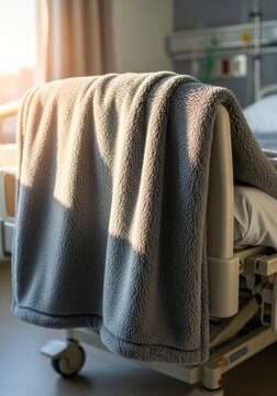 Soft Fuzzy Blanket Draped Over Hospital Bed 6x Gigapixel