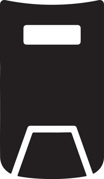  Riot shield icon in silhouette on white background..