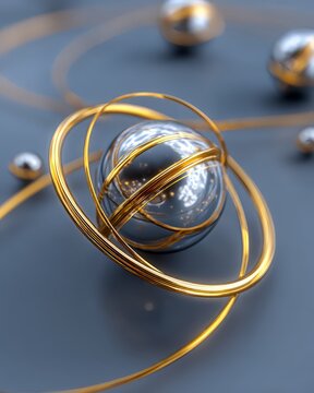 Abstract representation of atomic structure.