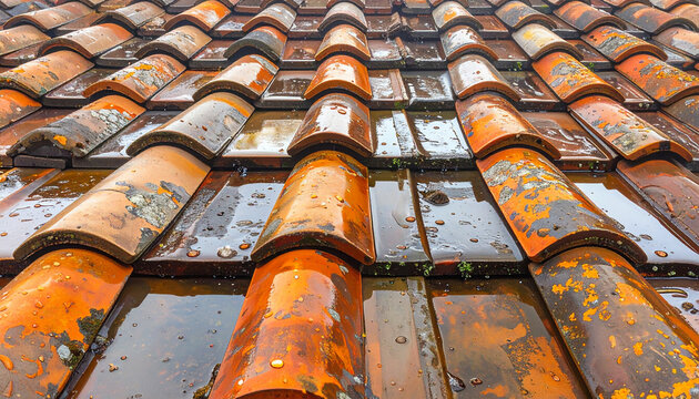 Orange roof tile texture