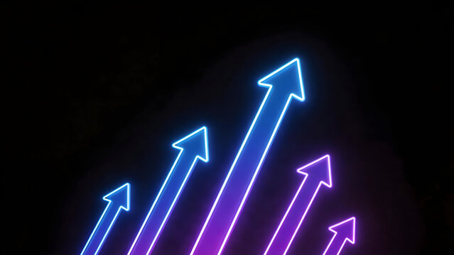 Neon arrows pointing upward