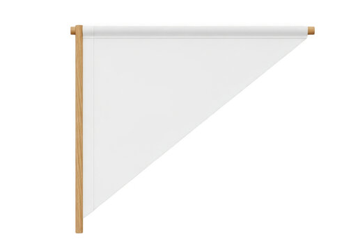 A geometric illustration of a right triangle with a flag-like shape attached to a pole isolated on transparent background