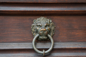 A brass lion door knocker in wetzlar germany