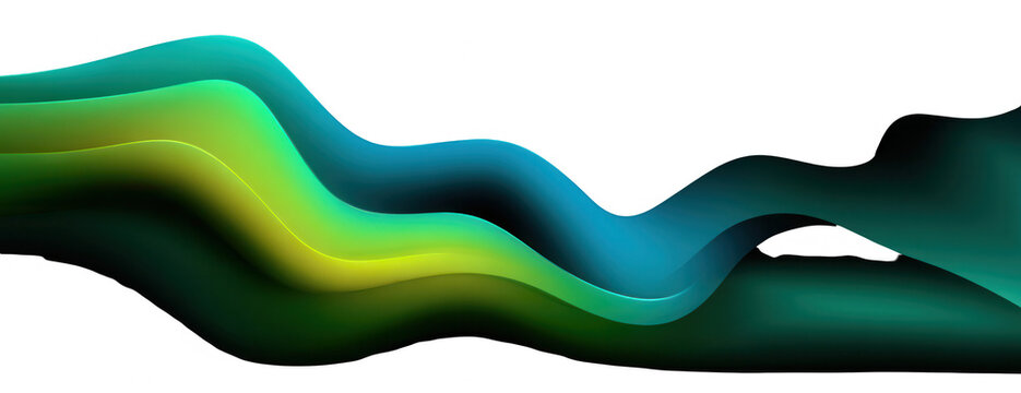 Fondo abstracto de onda fluida con degradado vibrante en tonos verde, amarillo y azul, ideal para dise&ntilde;o moderno.