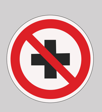 Prohibitory Black Cross Sign