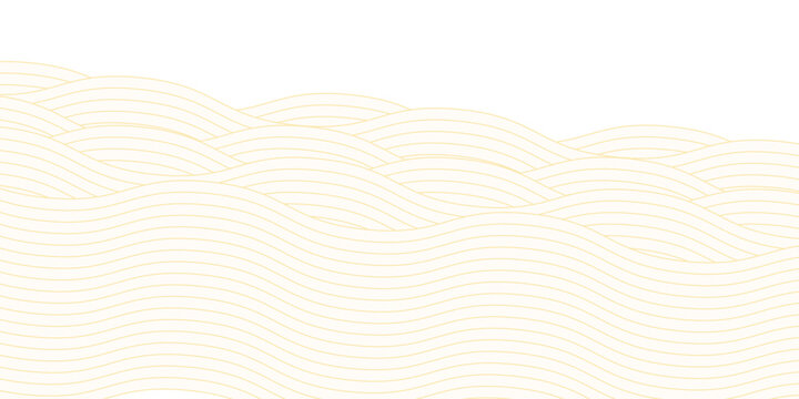 Yellow instant noodle, pasta and spaghetti texture with geometric wavy lines. Ramen, pasta vector pattern