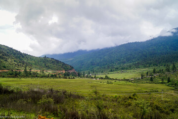 Fototapeta premium Bumthang Valley in Bhutan Offering Breath Taking Views