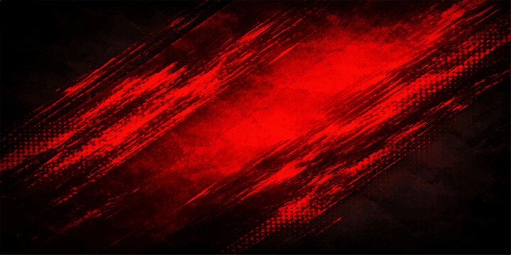 A dark vintage design features a dirty grunge red background with textured stripes and old paint splatters that create a horror art wallpaper backdrop resembling rusted metal or blood