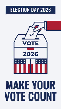 Layout Poster for Midterm Election 2026 Voting Campaign, Modern Abstract Shapes Poster Design for Midterm Election 2026 Awareness