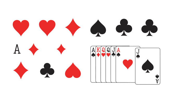 Playing Cards Poker Royal Flush Ace.