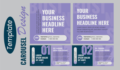Set of LinkedIn carousel post, social media Instagram carousel post, modern and editable business carousel template design © Motiur R Munna