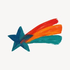 Fototapeta premium Colorful star with vibrant streaks