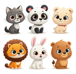 Fototapeta premium set of cartoon animals