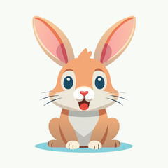 Obraz premium A cheerful cartoon rabbit illustration with a happy expression