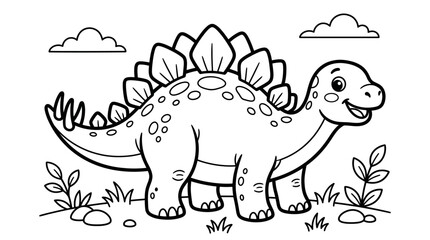 Stegosaurus dinosaur with spiky back. © angguk