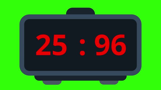 Digital timer 30 seconds on green screen