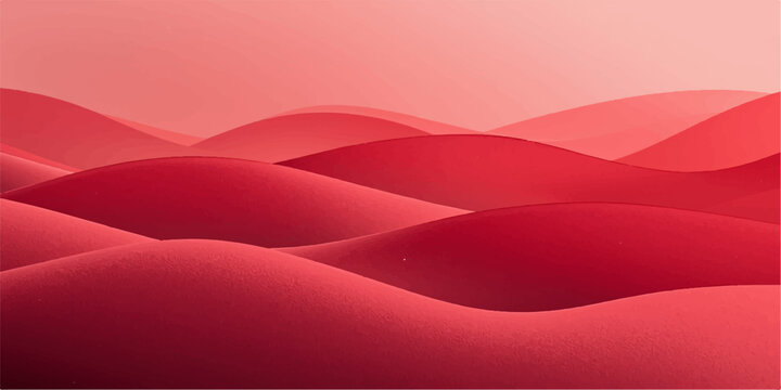 An artistic digital wallpaper featuring flowing red rose petals and wavy silk textures with soft light curves and orange patterns in a vector line design