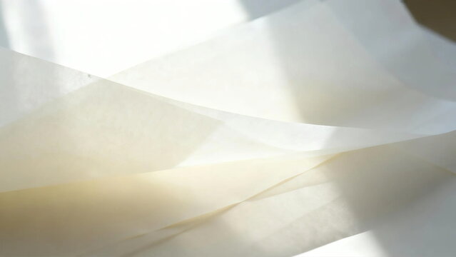 Layered translucent vellum tracing paper texture background with soft natural sunlight