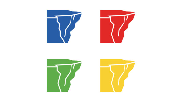 Four stylized state flags of michigan with different colored backgrounds