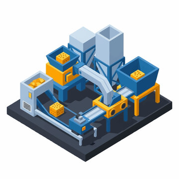 Automated Industrial Manufacturing Production Line System.