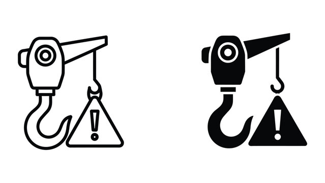 Safety warning for improper hook and load attachment on cranes