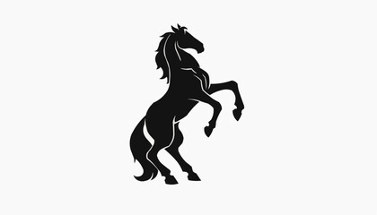 Fototapeta premium Rearing horse cut out silhouette - vector horse icon, badge, sticker stock illustration