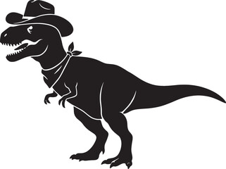 cowboy dinosaur wearing a hat © GraphicGrove