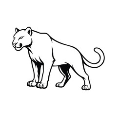 Fototapeta premium cougar mascot logo illustration vector design template in modern style