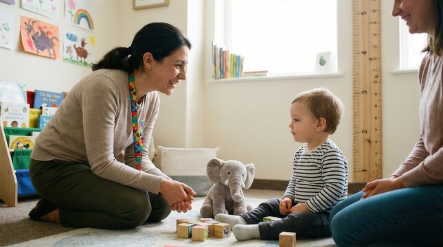 A Pediatric Consultation Scene with Child and Doctor