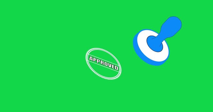 Rubber stamp with approved text animation. document work stamping document with approved seal. Stamp with the text approved animation with transparent background