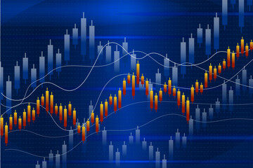 Naklejka premium Abstract graph with the growth of indicators. It is used in the topics of economics, investment and data analysis.
